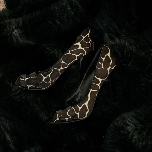 Preowned nine W. open toe heels size 8.5 US - Picture 3 of 8